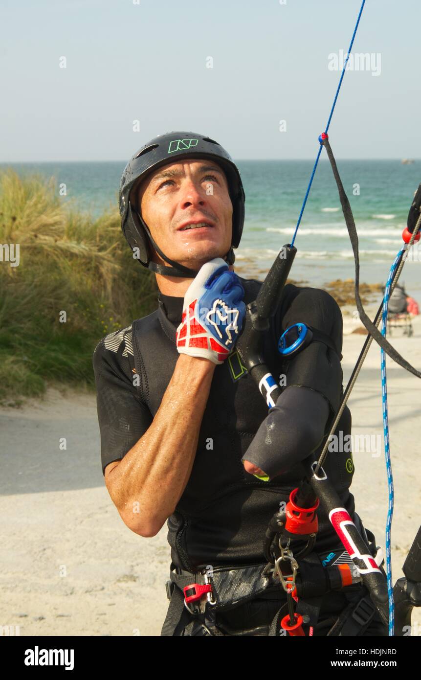 Chris Ballois, détenteur du record de vitesse à la voile handisport Banque D'Images