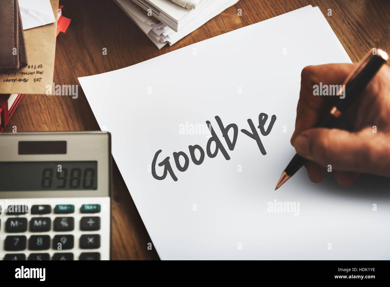 Au revoir Au revoir mention indiquant que de partir plus tard Concept Banque D'Images