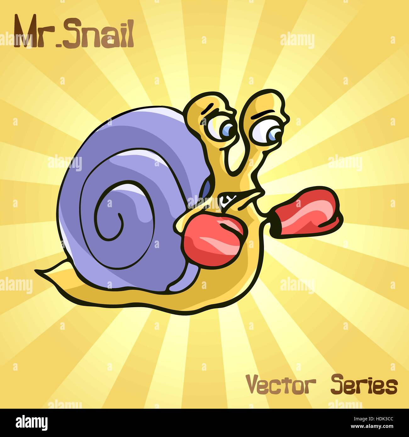 Monsieur l'escargot avec la boxe. vector illustration Illustration de Vecteur