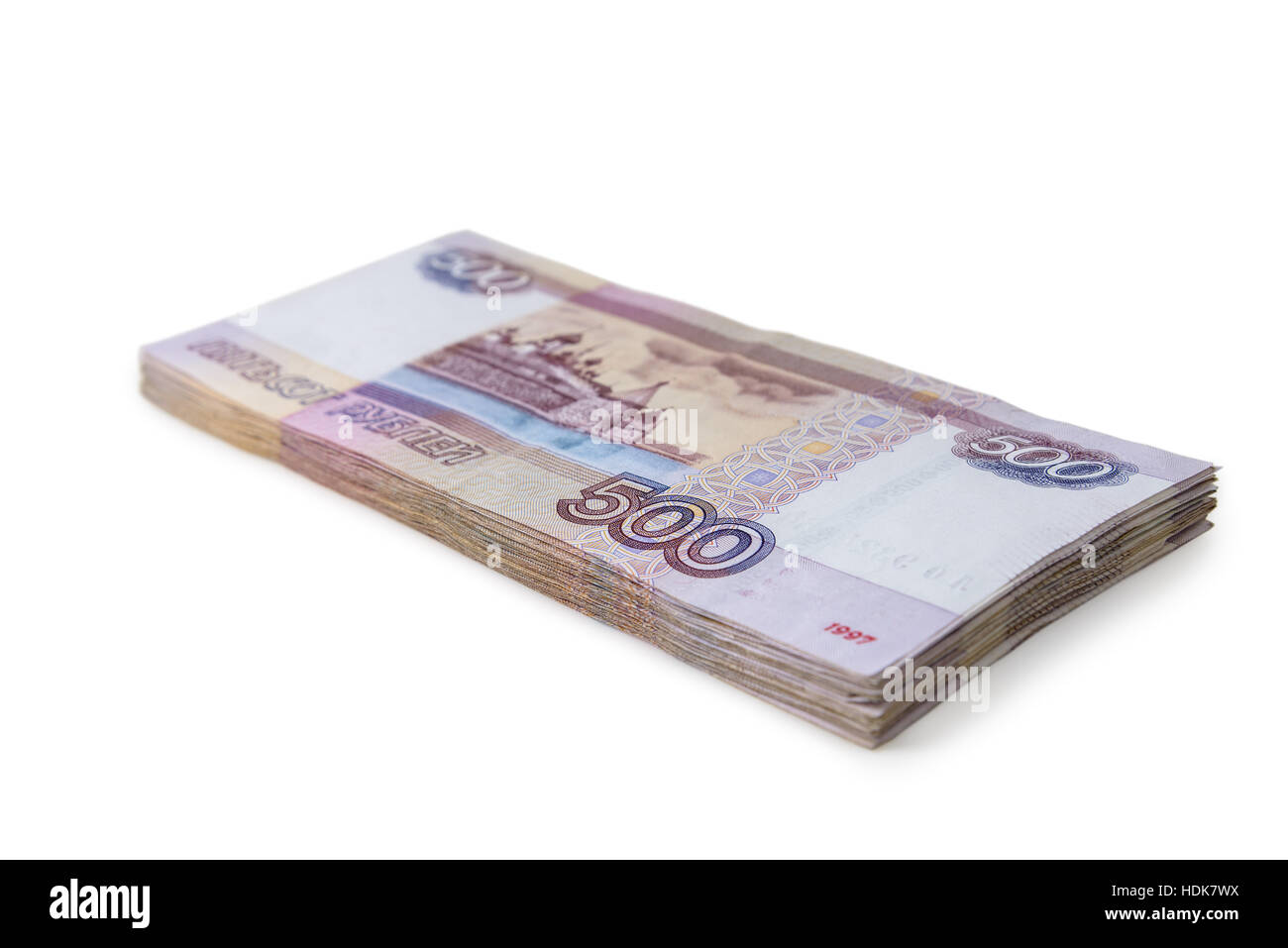 Une pile de l'argent en coupures de 500 roubles Banque D'Images