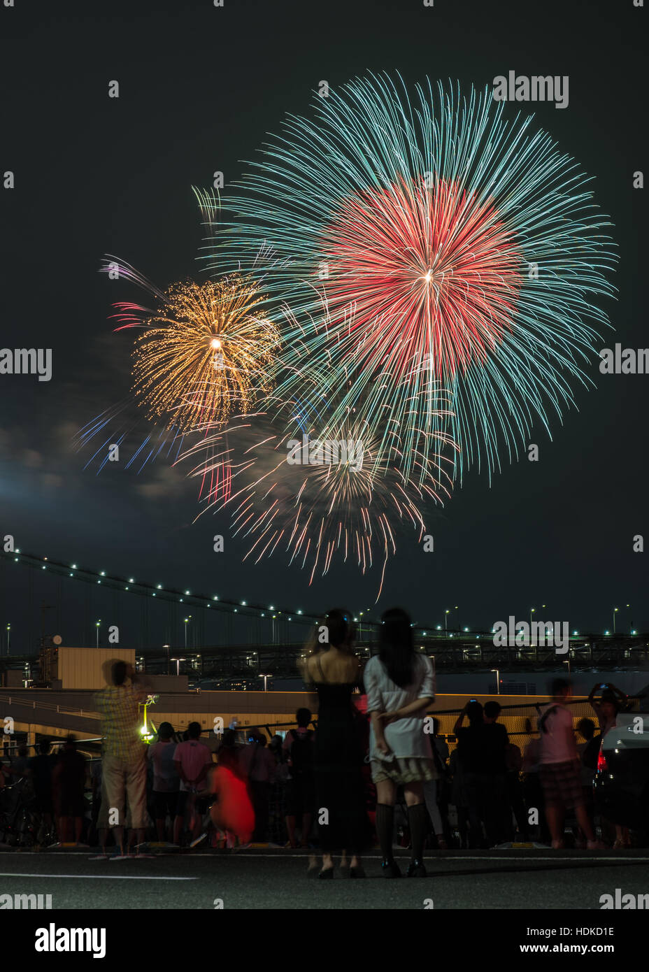 Le dernier tokyo-wan hanabi fes. d'artifice, Nuit, festival, courte vie, Banque D'Images