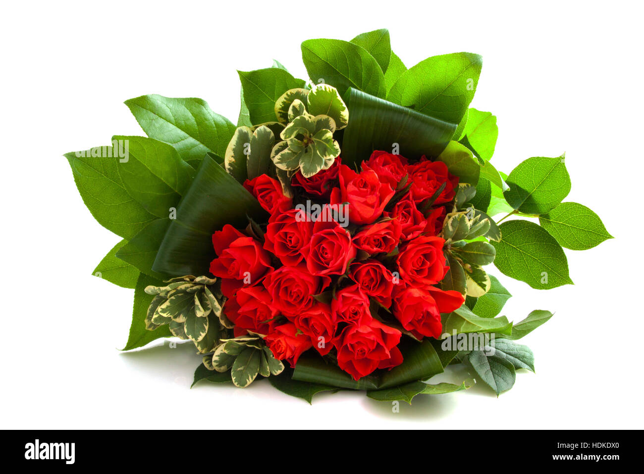 Bouquet de roses rouges isolated over white Banque D'Images
