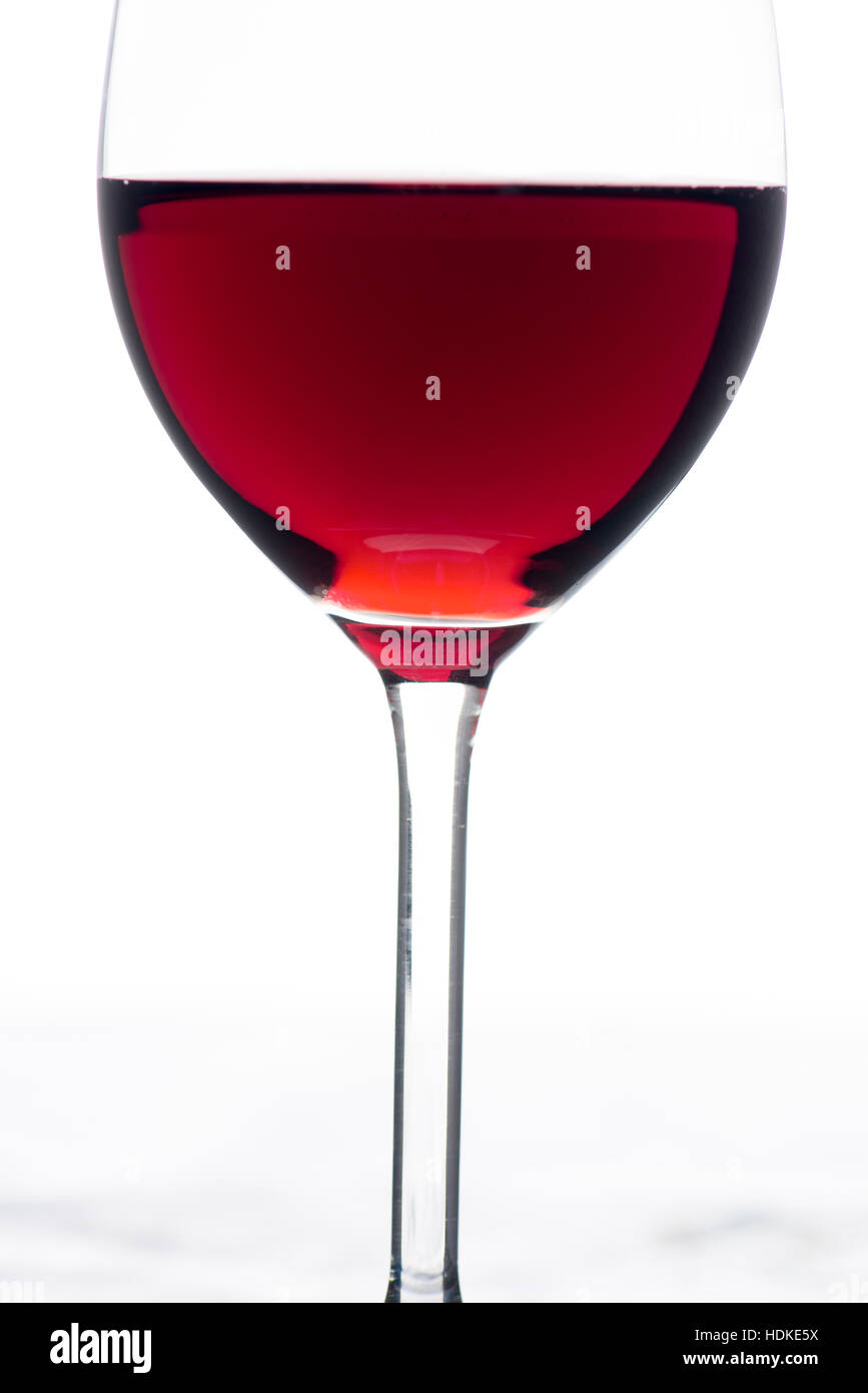 Vin rouge en verre, détail. Banque D'Images