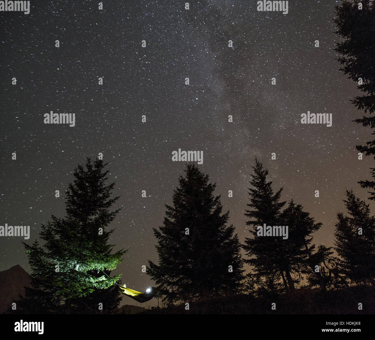 Vue nocturne de la montagne Banque D'Images