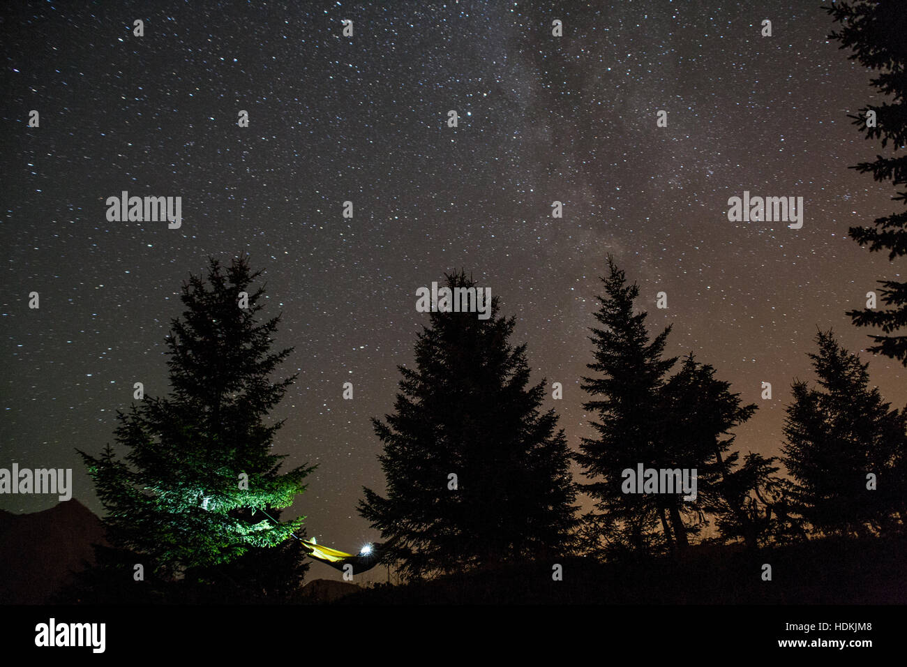 Vue nocturne de la montagne Banque D'Images