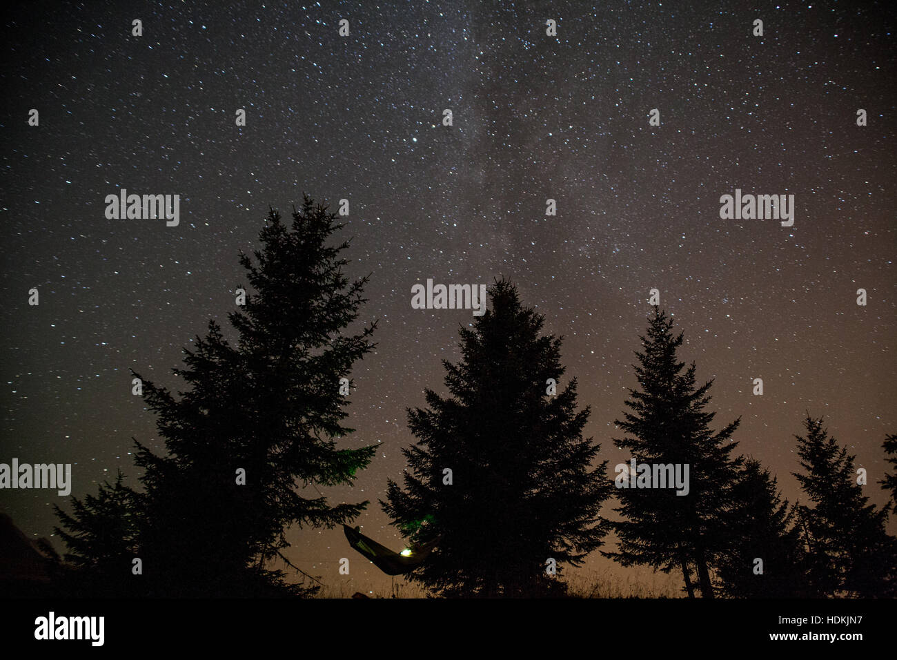 Vue nocturne de la montagne Banque D'Images