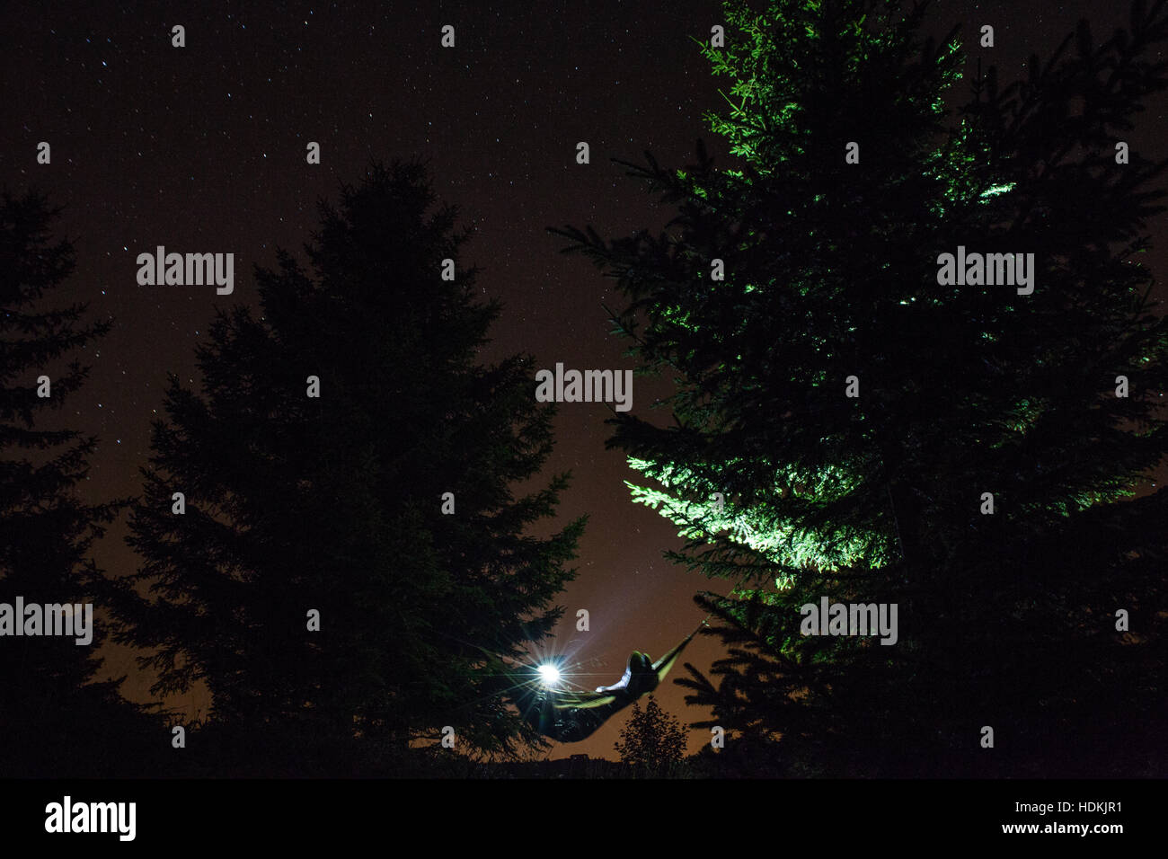 Vue nocturne de la montagne Banque D'Images