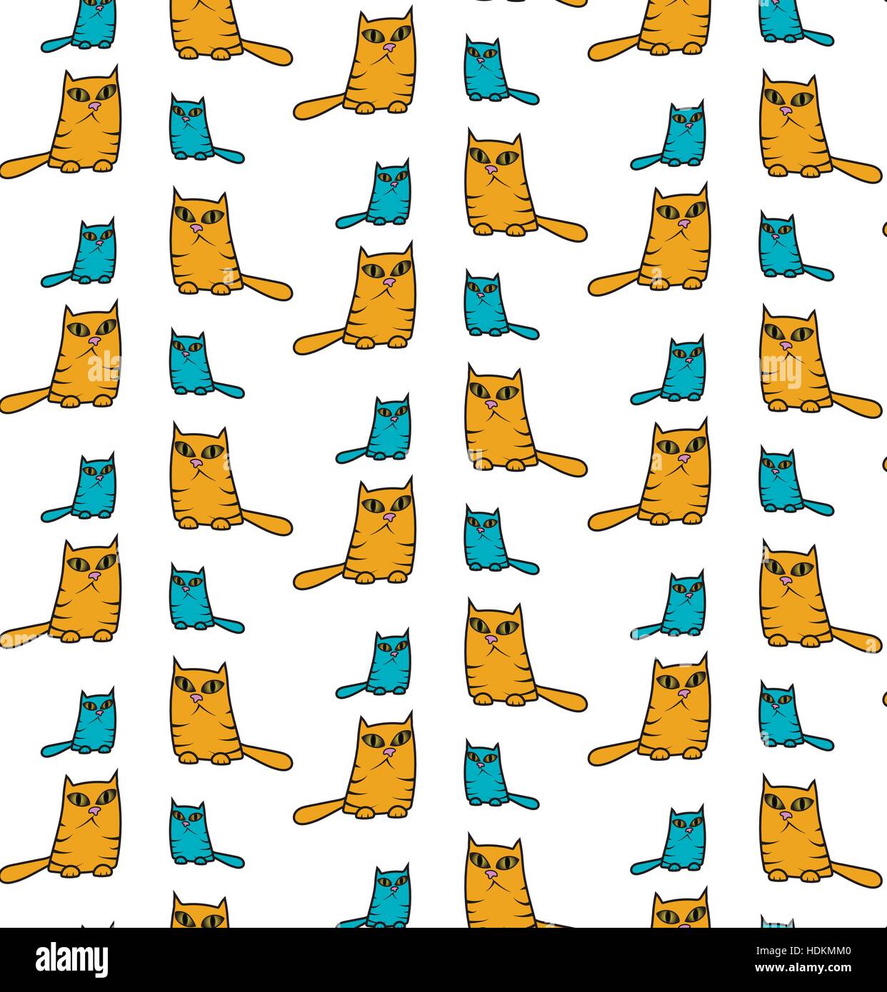 Motif chat drôle Illustration de Vecteur