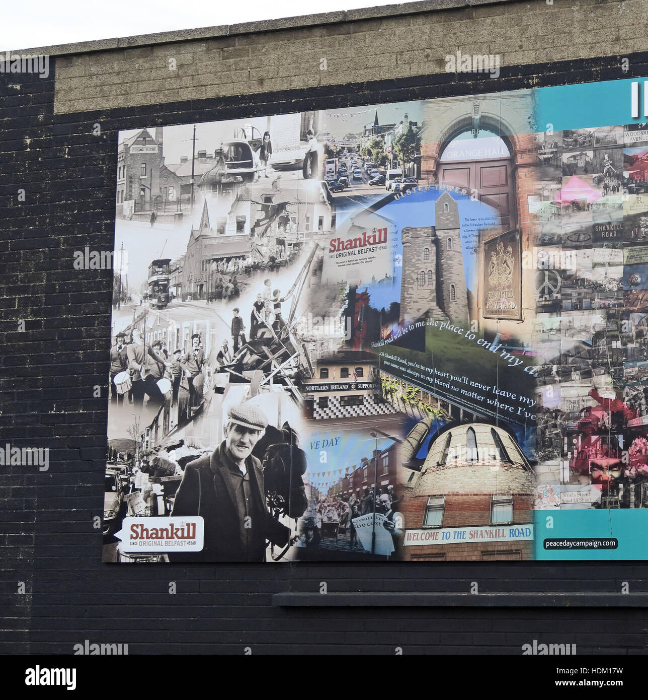 Shankill Rd & Histoire Protestante de Belfast International,Mur,la paix Cupar way,l'Ouest de Belfast,NI,UK Banque D'Images