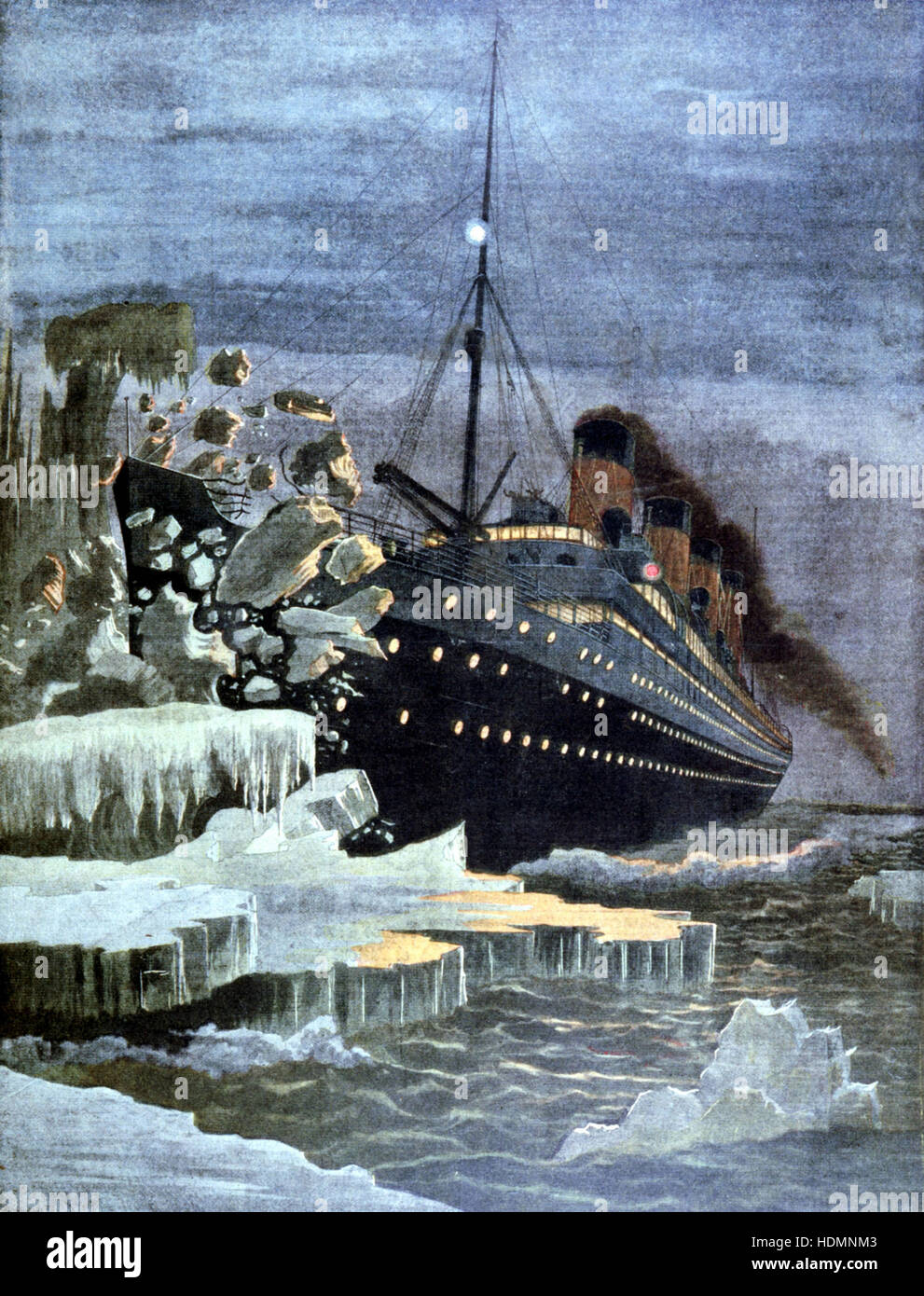 'Le Petit Journal' Paris - SS Titanic en collision avec un iceberg 14 Avril 1912 Banque D'Images