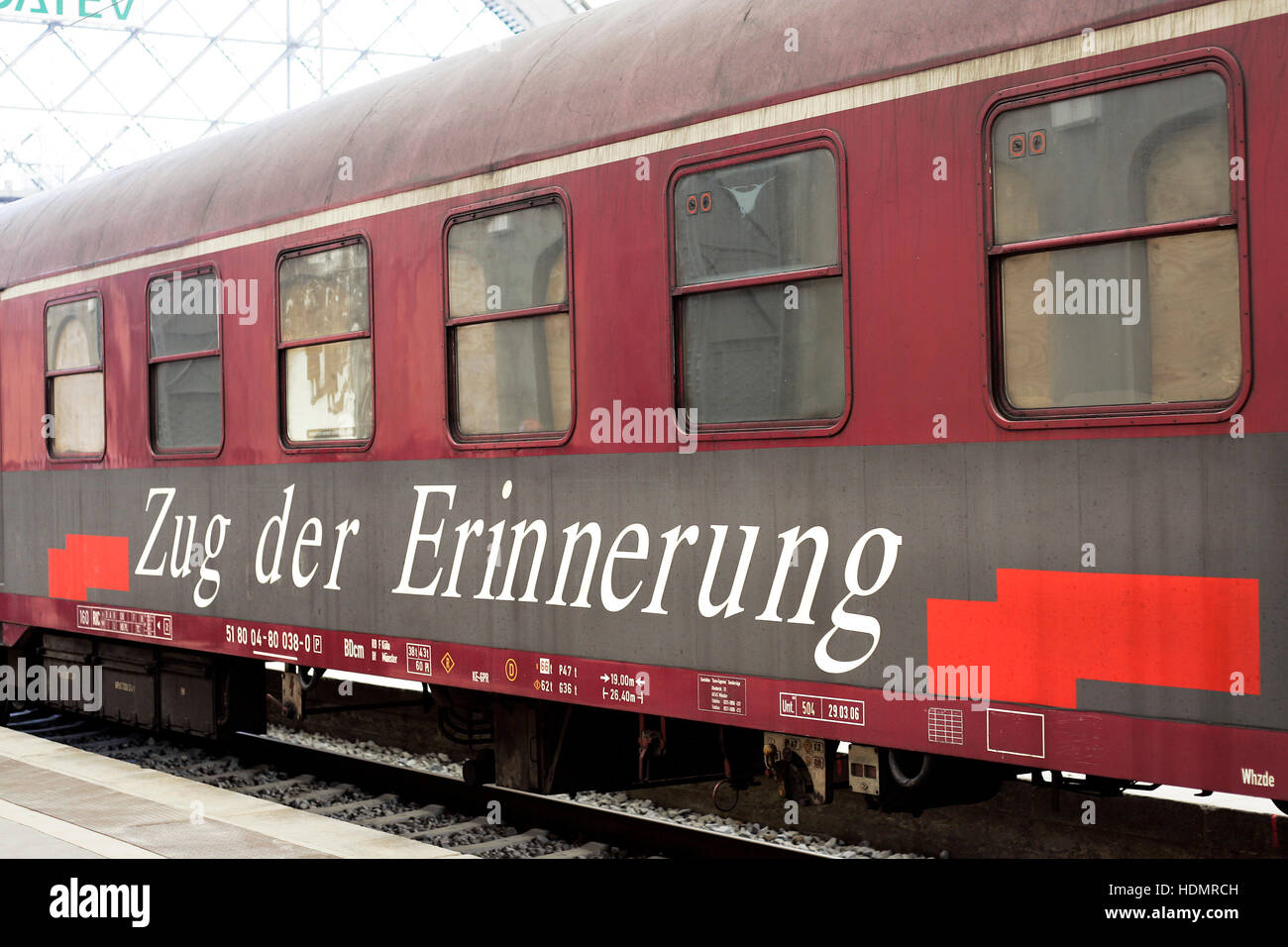 Zug der Erinnerungen, train du Souvenir, à la gare centrale de Dresde, Saxe Banque D'Images