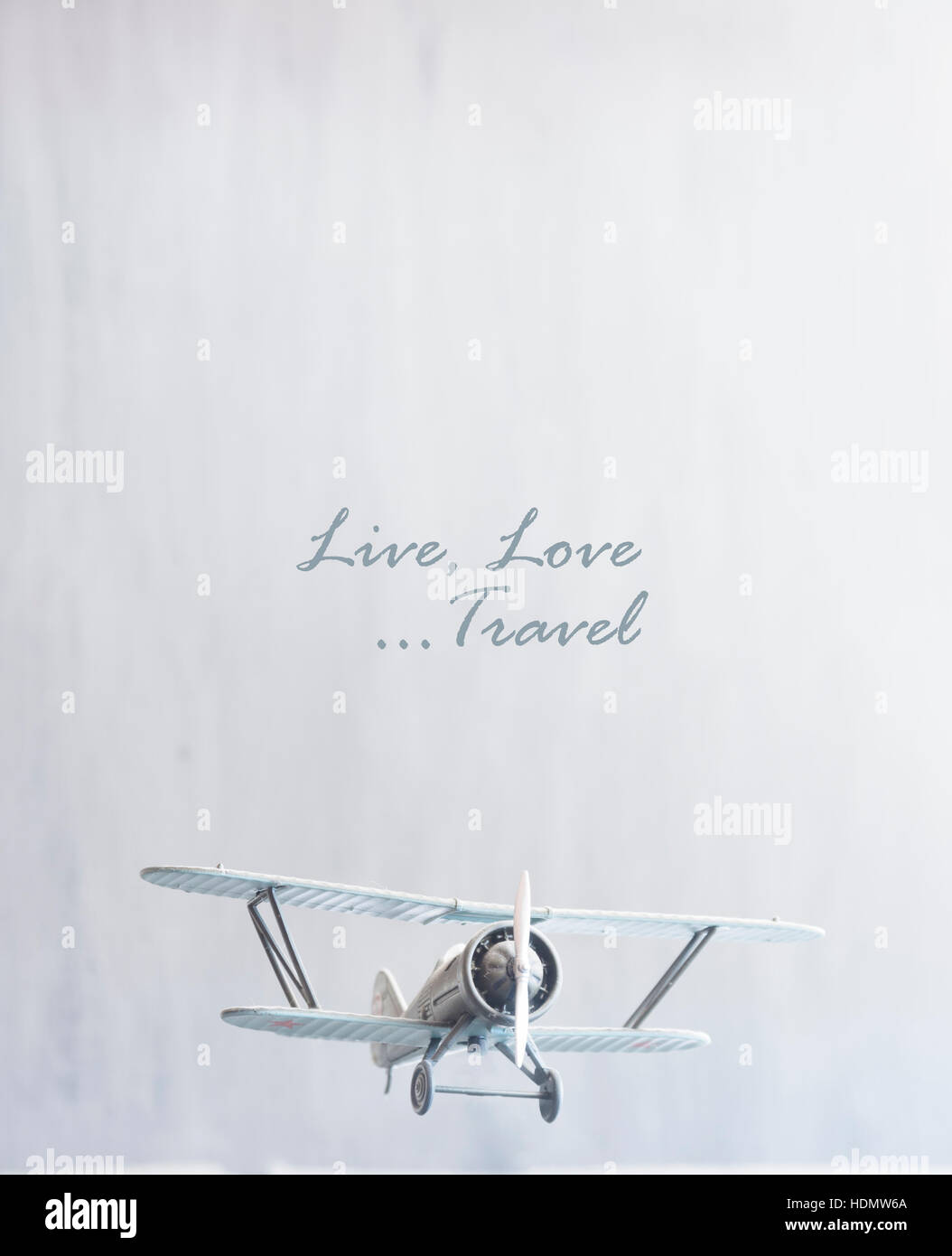 Vivre l'amour, voyage avion et inscription Banque D'Images