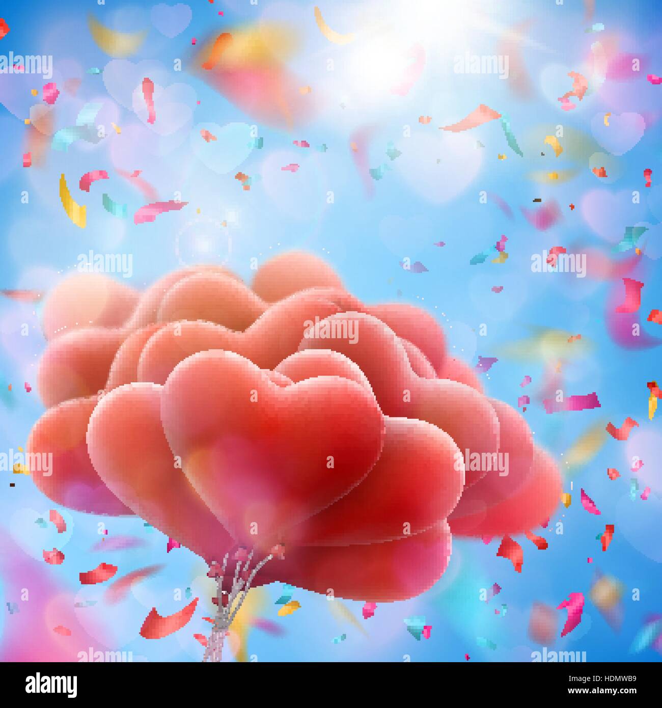 Valentine heart-shaped baloons. EPS 10 Illustration de Vecteur