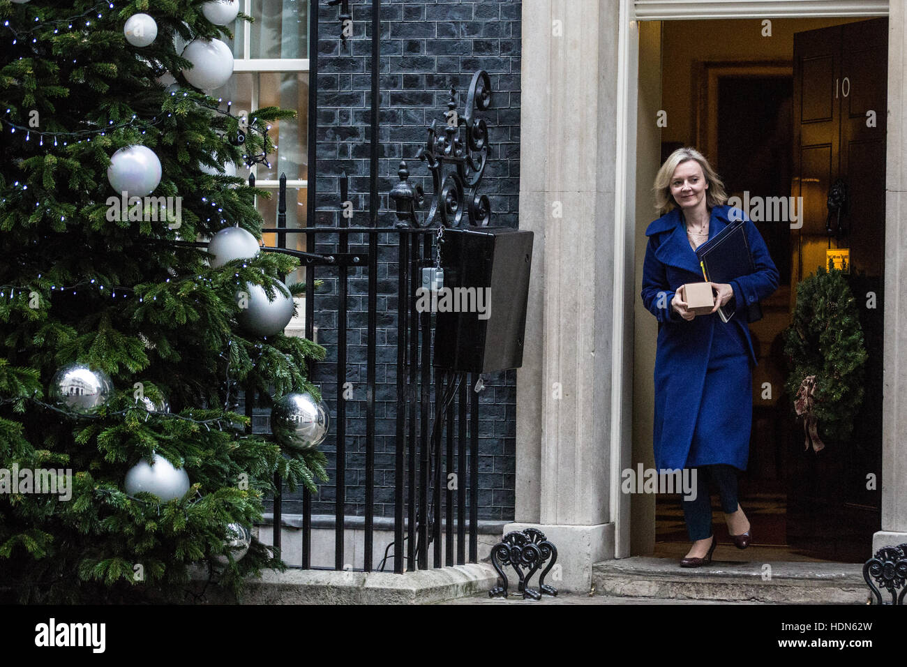 Londres, Royaume-Uni. 13 Décembre, 2016. Elizabeth Truss, député, Lord chancelier et secrétaire d'Etat à la justice, feuilles 10, Downing Street, à la suite d'une réunion du Cabinet. Credit : Mark Kerrison/Alamy Live News Banque D'Images