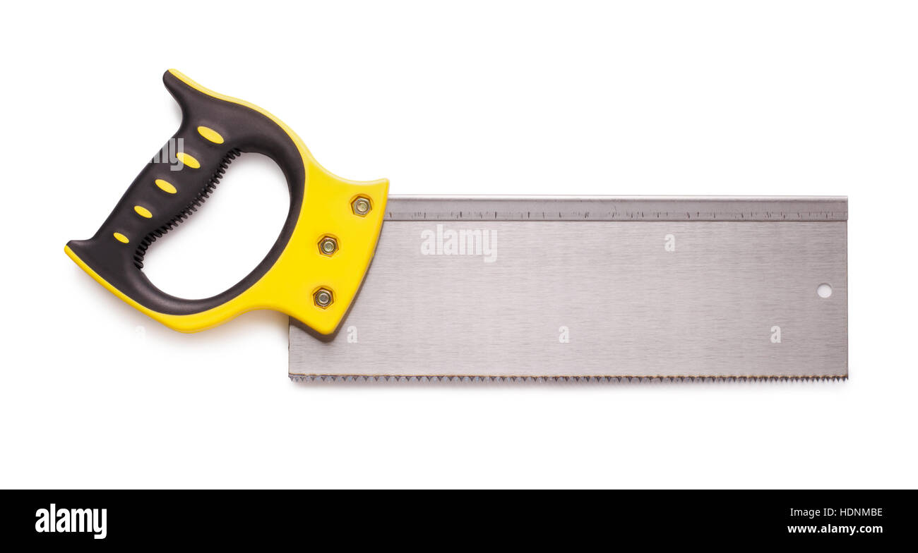 Scie à main isolé sur fond blanc Banque D'Images