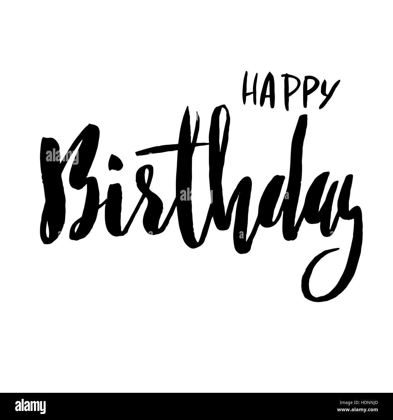 Joyeux anniversaire lettrage pour invitation et carte de souhaits, estampes et affiches. L'inscription à la main, design calligraphique. Vector illustration. Illustration de Vecteur