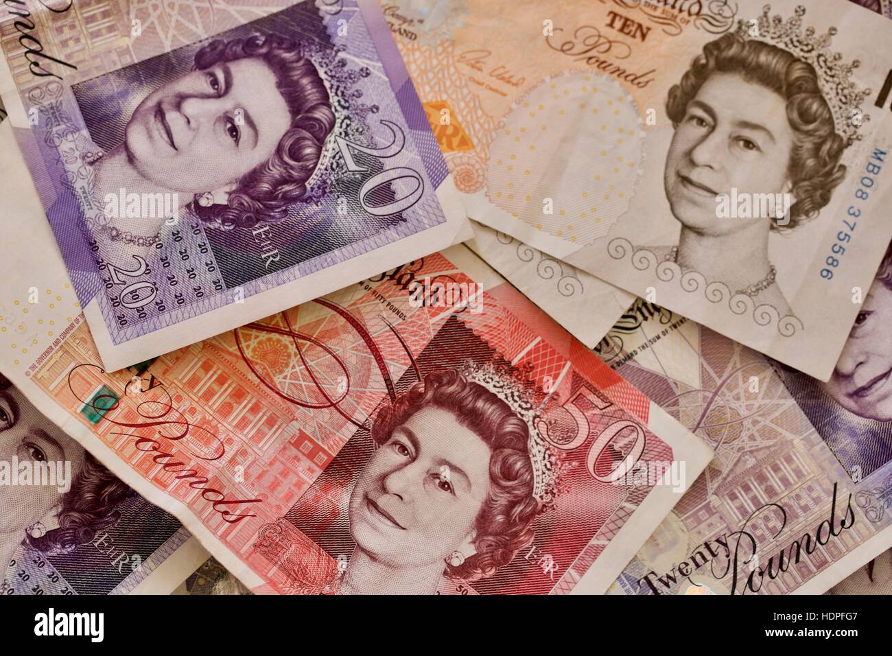 Billets de banque anglais Banque D'Images