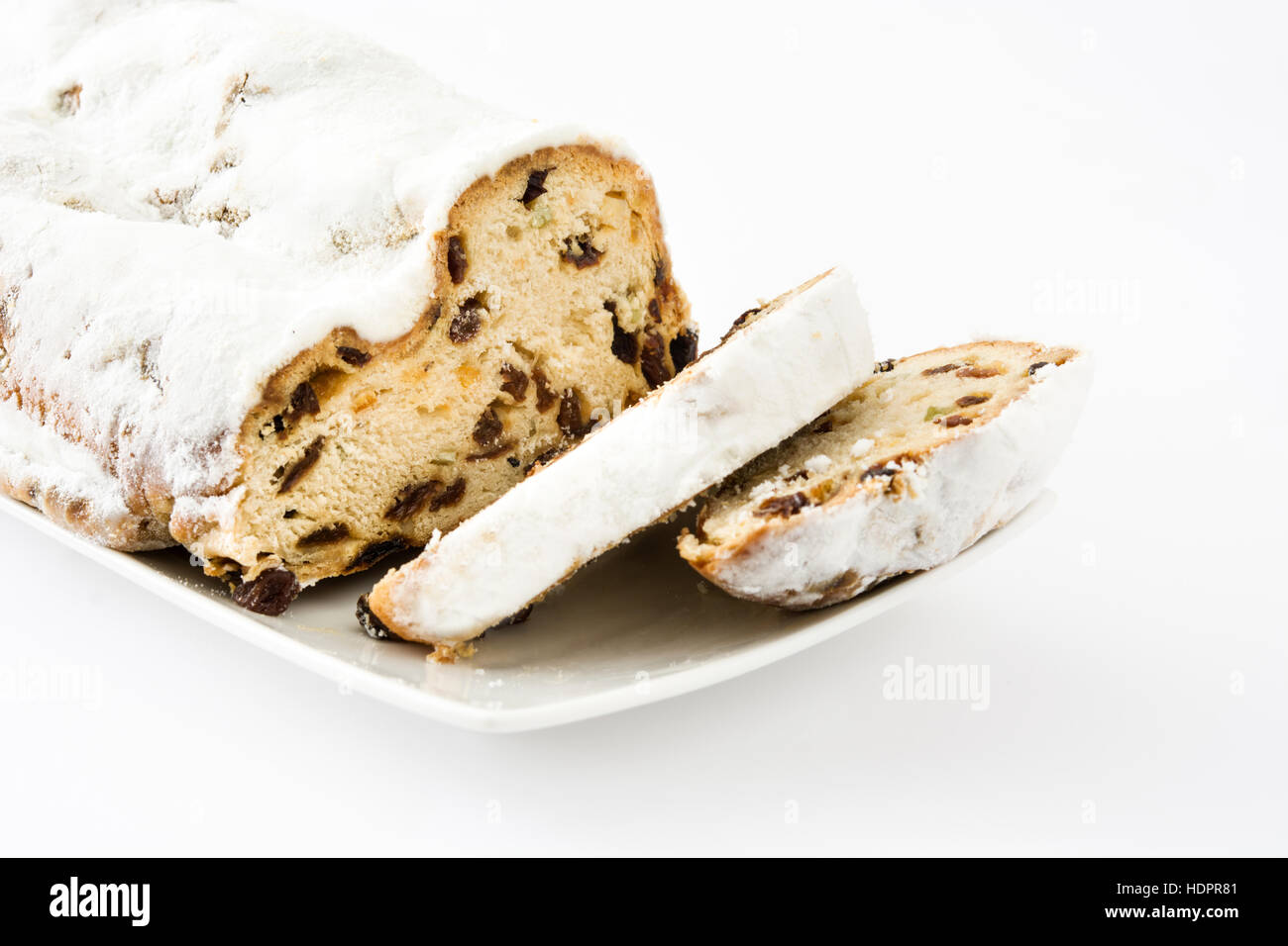 Stollen de Noël. Dessert de Noël traditionnel allemand. Banque D'Images