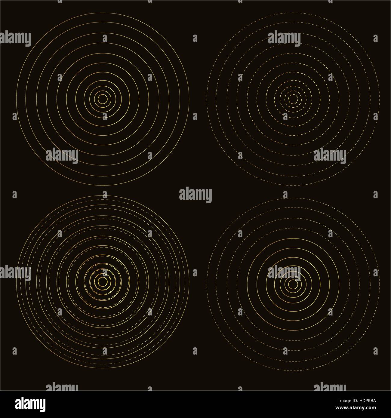 Forme ronde isolés Panneaux radar sur fond sombre. Éléments circulaires, toile de fond d'un signal dynamique. Symbole GPS. Abstract Vector illustration. Illustration de Vecteur