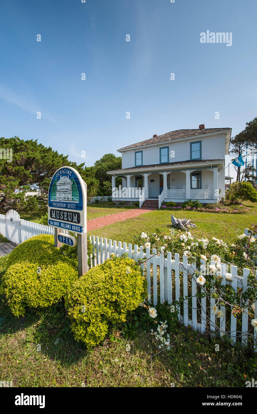 David Williams Chambre Musée, Ocracoke Island, Outer Banks, Caroline du Nord, USA. Banque D'Images