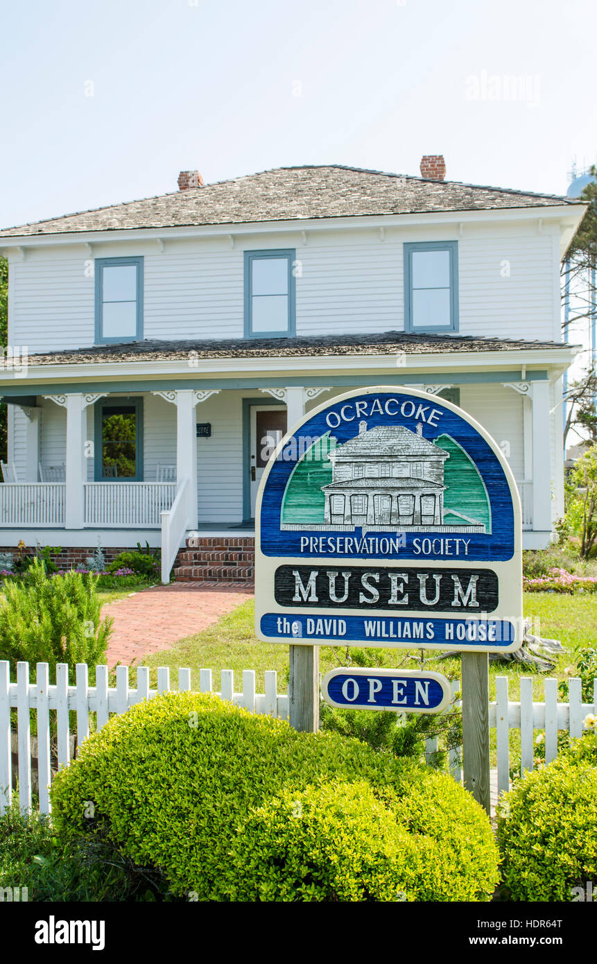 David Williams Chambre Musée, Ocracoke Island, Outer Banks, Caroline du Nord, USA. Banque D'Images