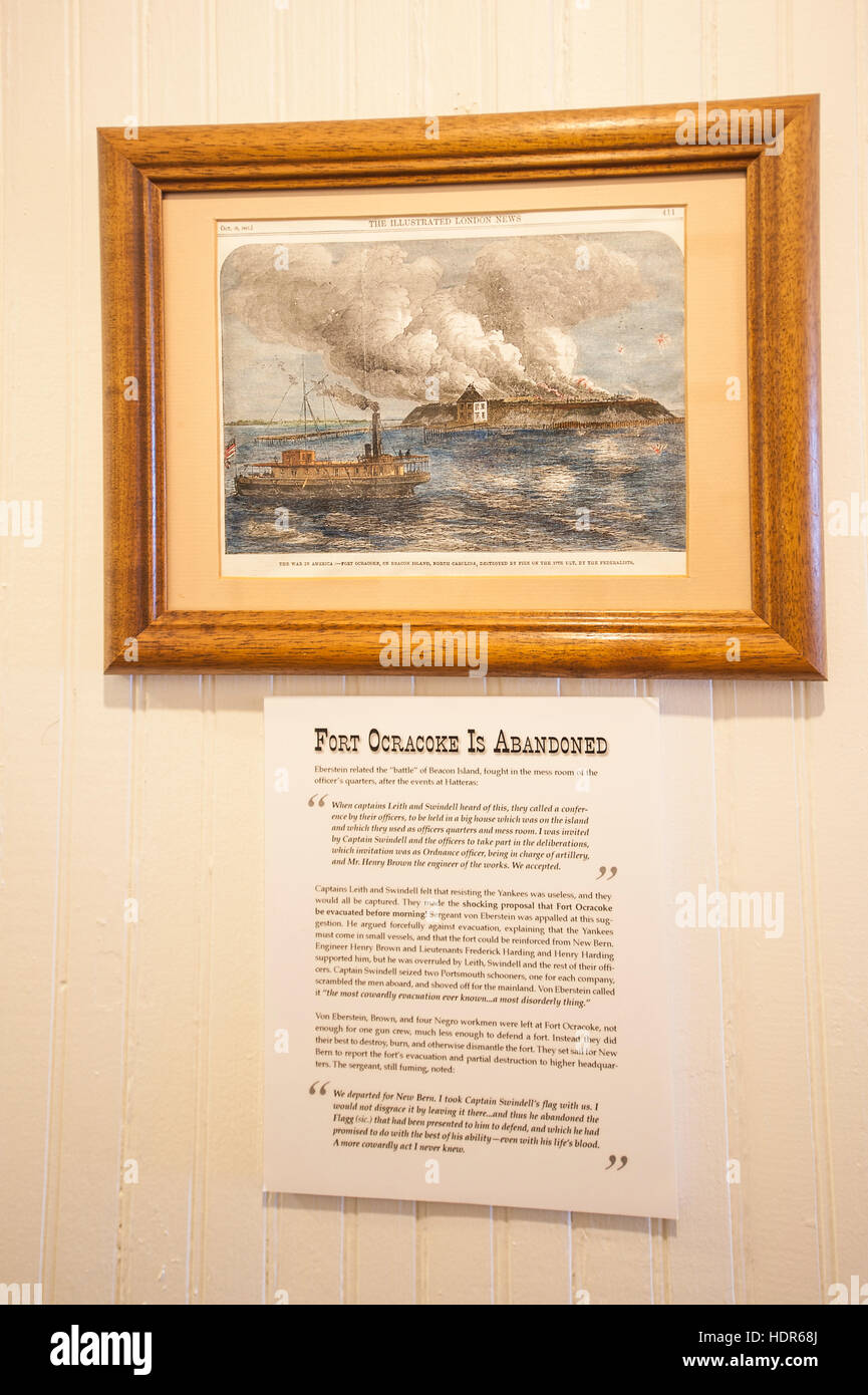 David Williams Chambre Musée, Ocracoke Island, Outer Banks, Caroline du Nord, USA. Banque D'Images