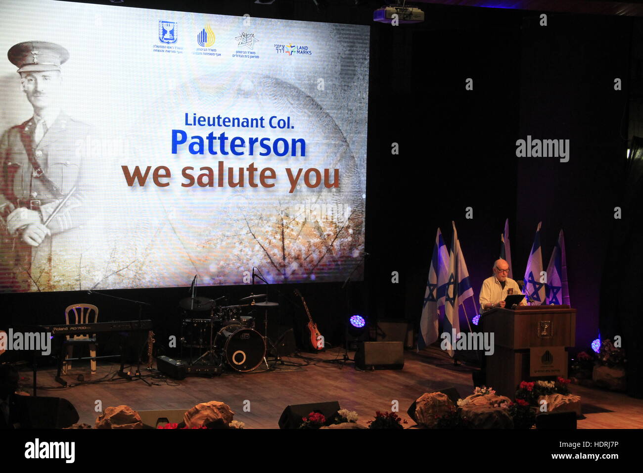 Alan Patterson à la cérémonie de son grand-père reinterment Le Lieutenant-colonel John Henry Patterson Banque D'Images