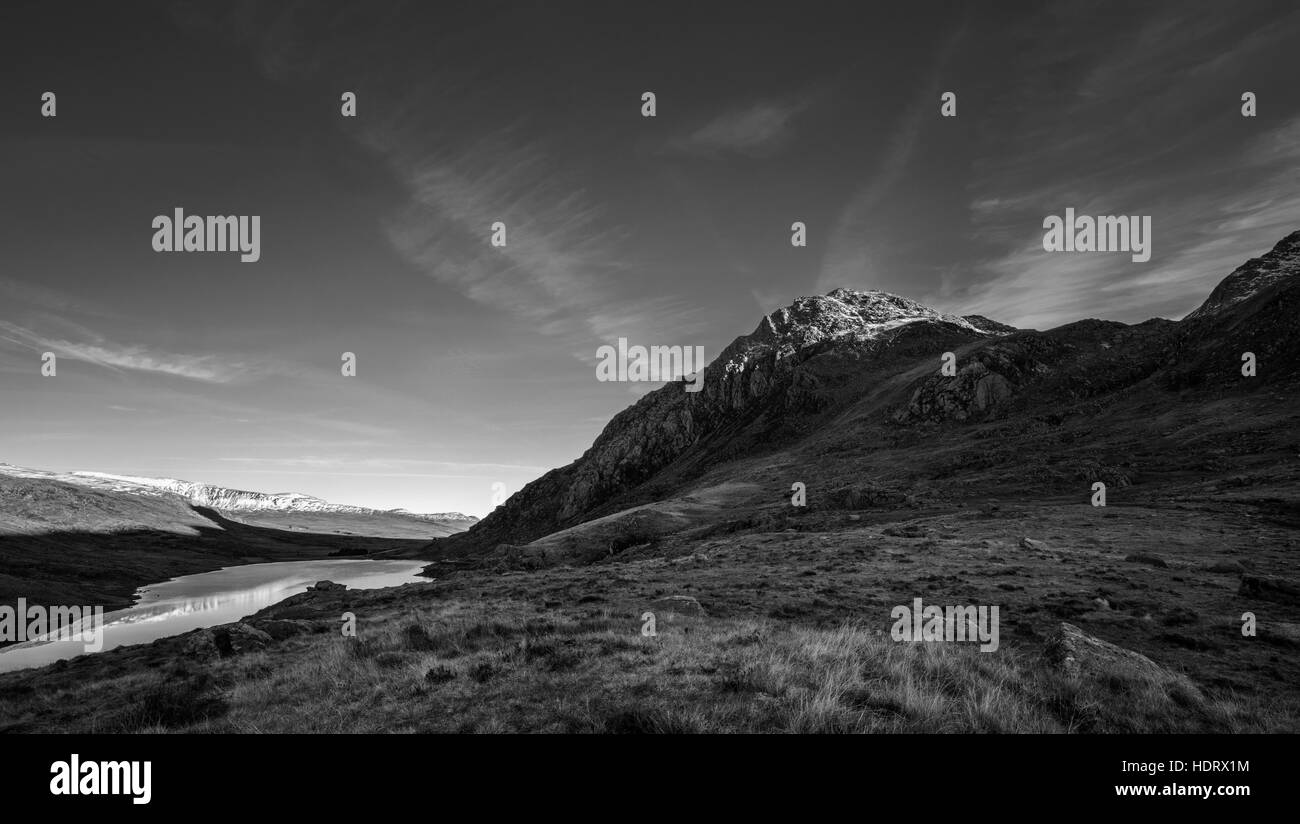 Paysage montagneux et le début de l'hiver dans le Nord du Pays de Galles Banque D'Images