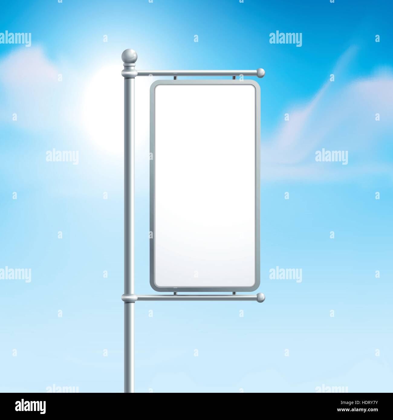 Blank billboard, signalisation routière avec ciel clair Illustration de Vecteur