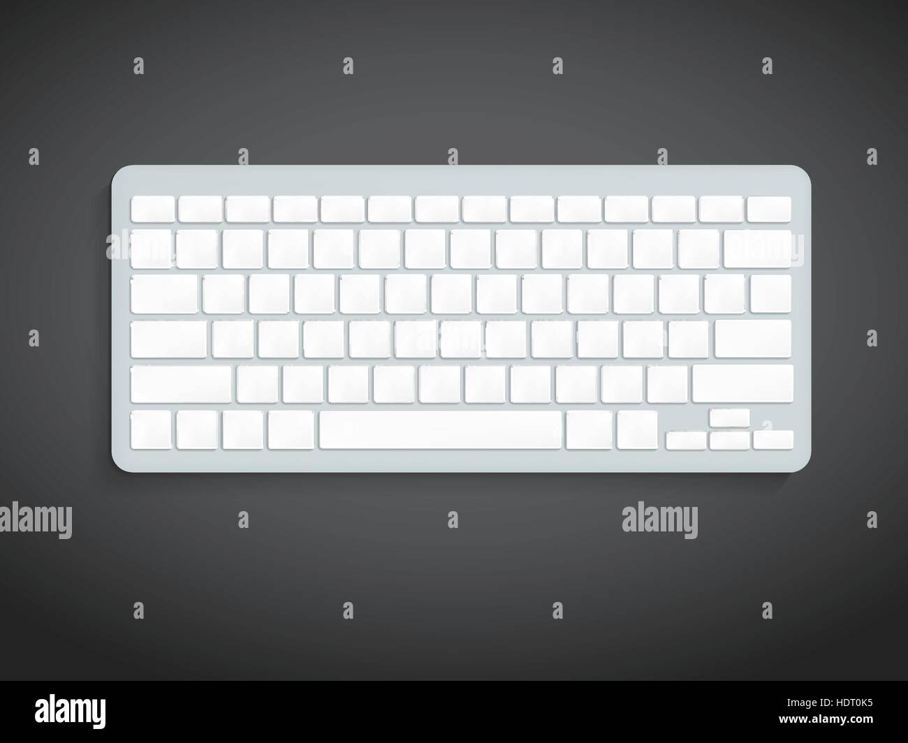 Clavier ordinateur blanc isolé sur fond noir Illustration de Vecteur