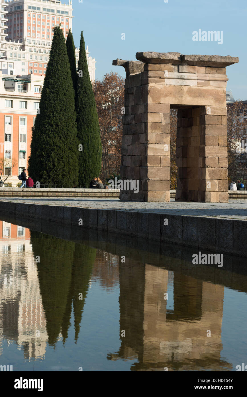 Temple de Debod. Parque del Oeste, Madrid Espagne. Banque D'Images