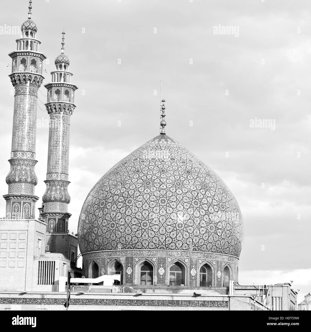 Flou dans l'Iran et l'ancienne religion mosquée architecture perse Banque D'Images