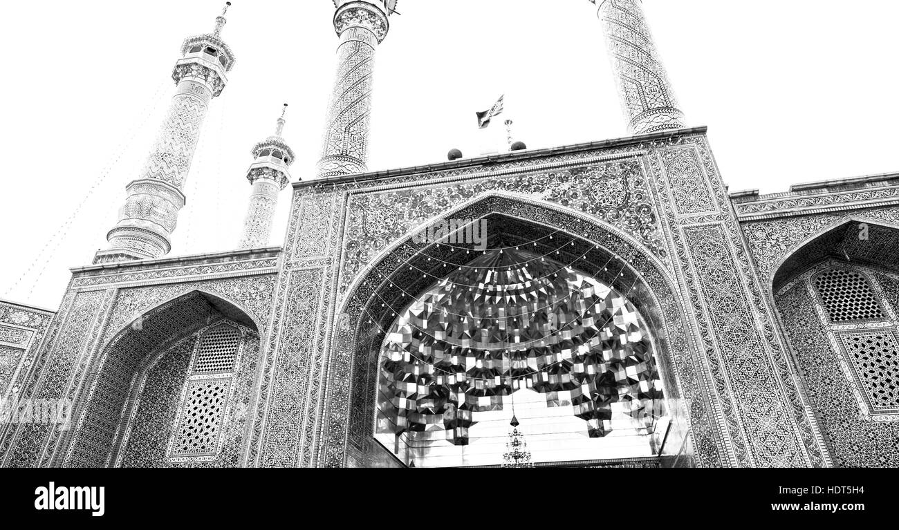 Flou dans l'Iran et l'ancienne religion mosquée architecture perse Banque D'Images