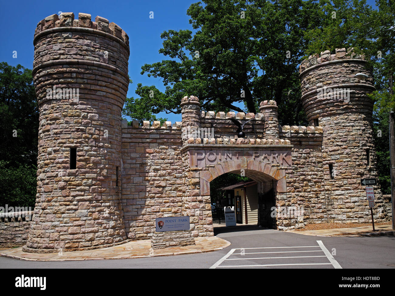 Entrée du château de Point Park, Lookout Mountain Utah USA Banque D'Images