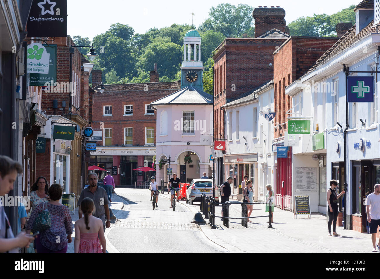 L 'Pepperpot' Tour de l'horloge, High Street, Godalming, Surrey, Angleterre, Royaume-Uni Banque D'Images