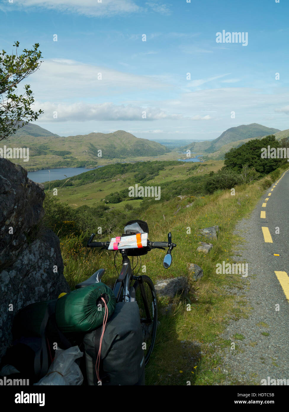 Cyclotourisme dans le comté de Kerry, Irlande Banque D'Images