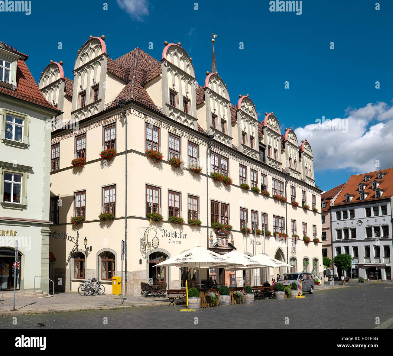 Hôtel de Ville, Marché, Naumburg, Saxe-Anhalt, Allemagne Banque D'Images