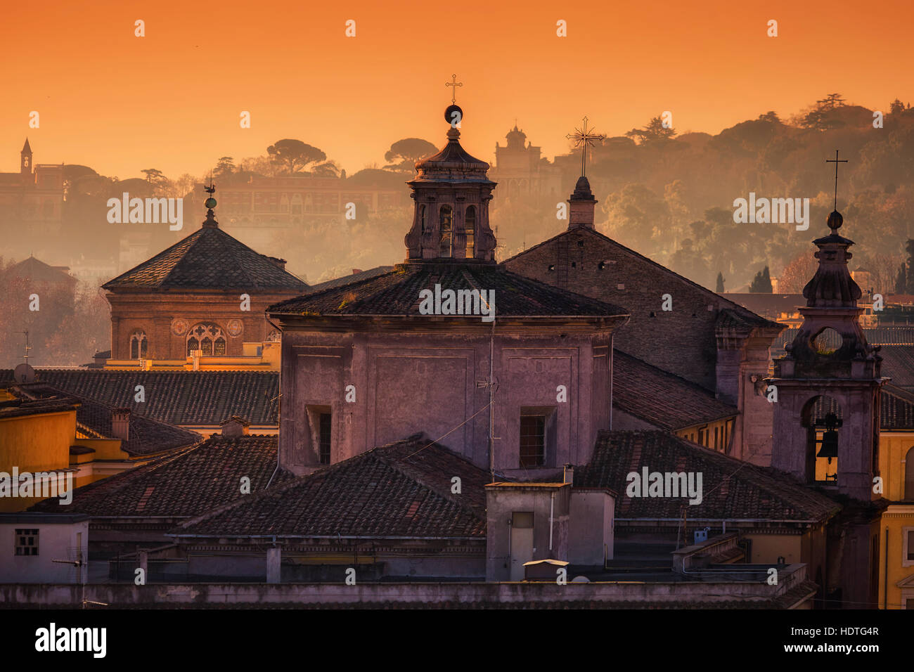 Toits de Rome Banque D'Images