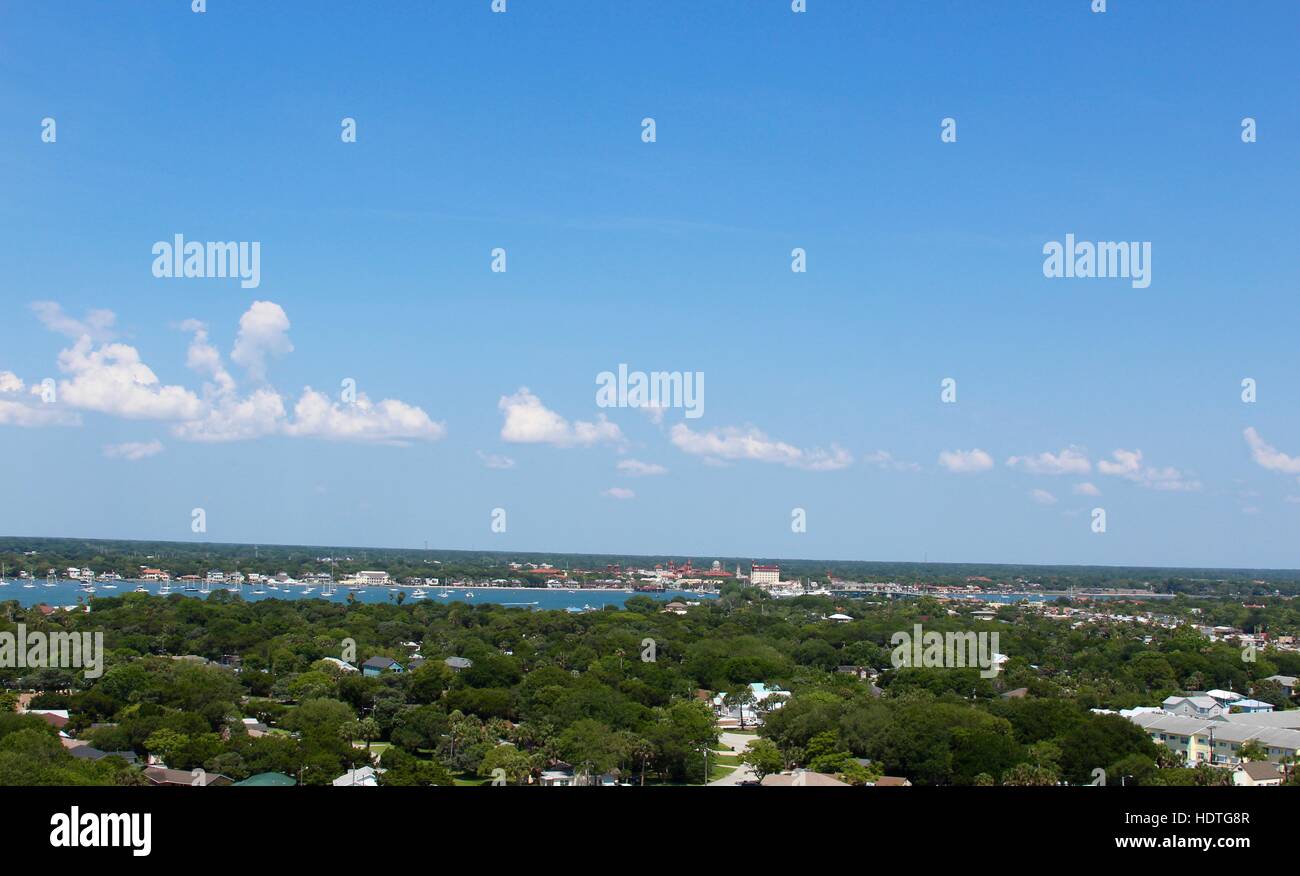 Vue de Saint Augustine en Floride, du haut du phare. Banque D'Images