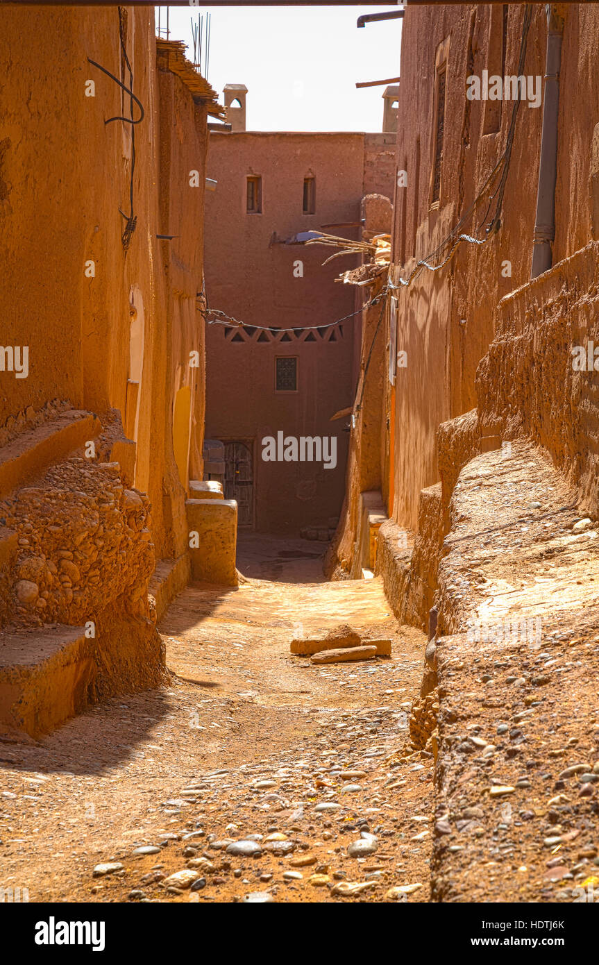 La construction d'origine de l'ancienne médina à Ouarzazate, Maroc Banque D'Images