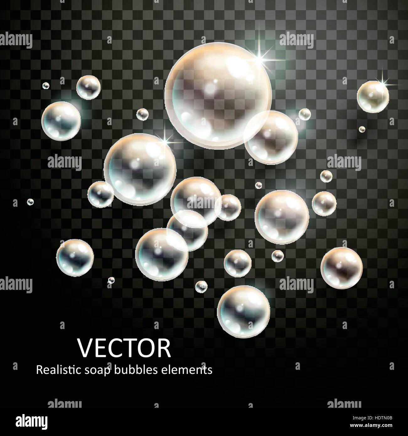 Avec de belles bulles réaliste sur les réfractions de fond transparent Illustration de Vecteur