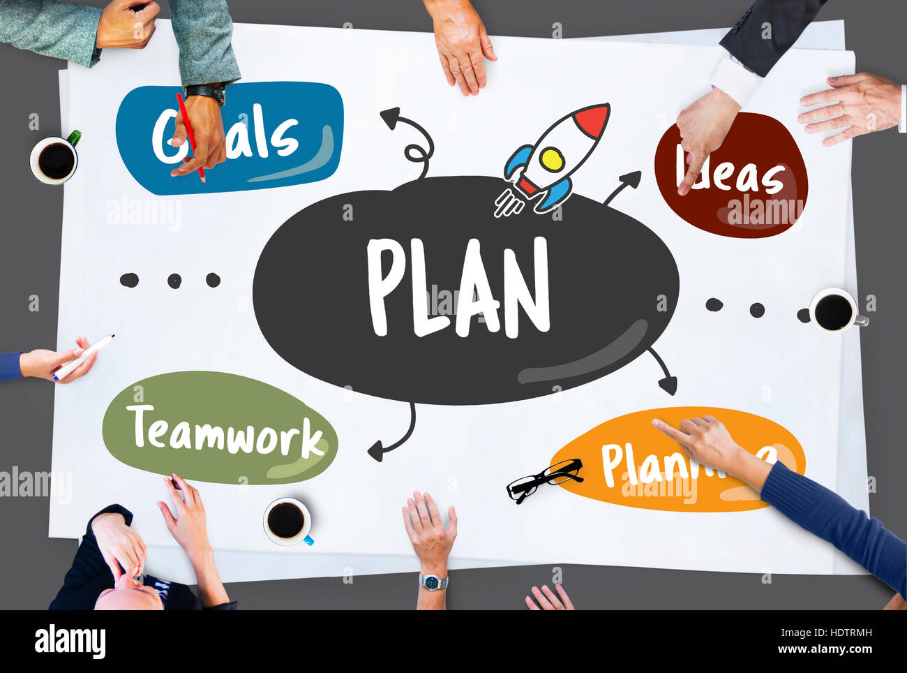Schéma de stratégie Idées Objectifs Concept Photo Stock - Alamy