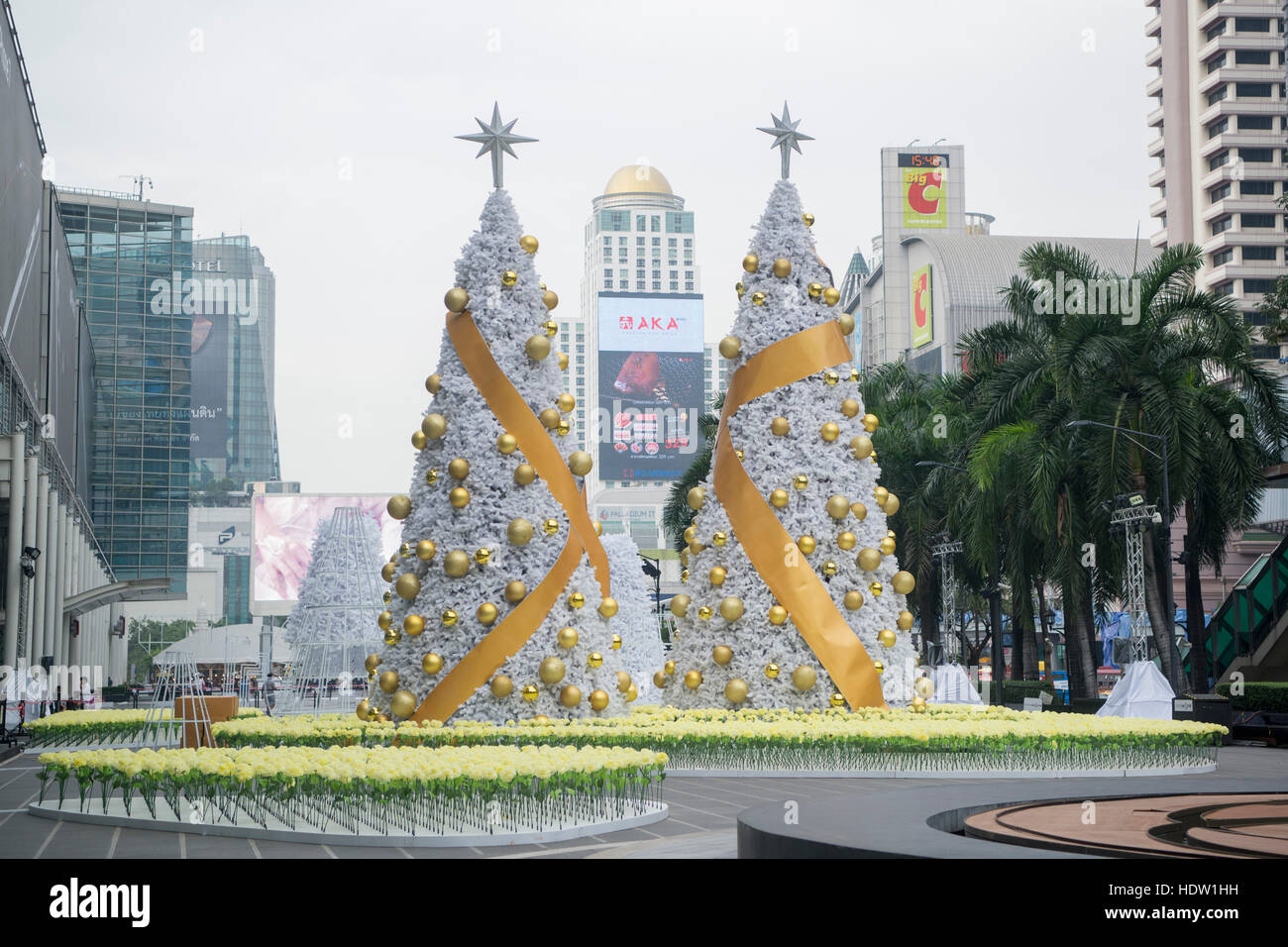 Temps de Noël dans le centre ville, à la ville de Pratunam de Bangkok sur 7. 12. 2016 en Thaïlande Banque D'Images