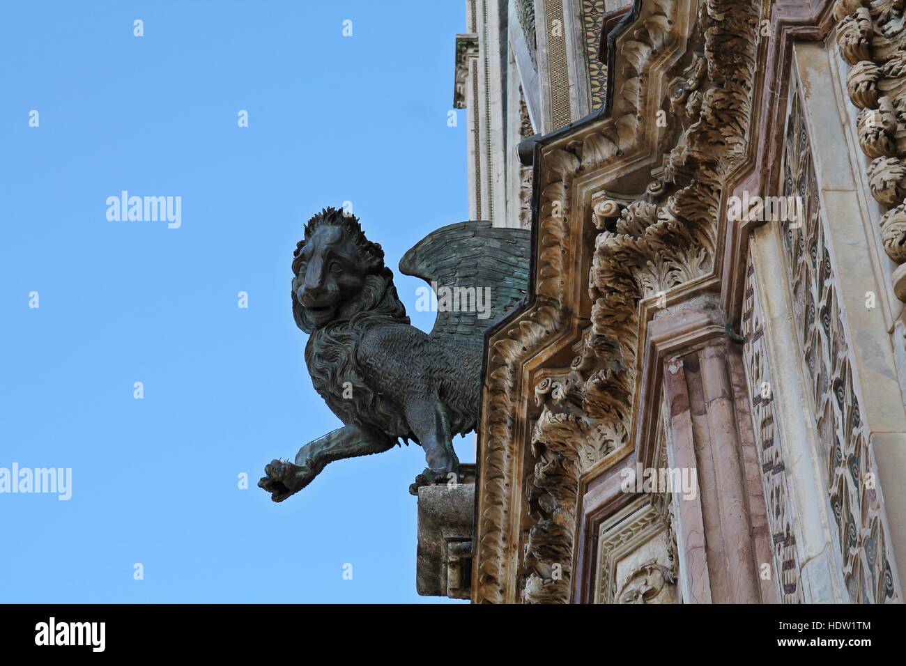 Gargouille de la cathédrale d'Orvieto, Ombrie. Banque D'Images