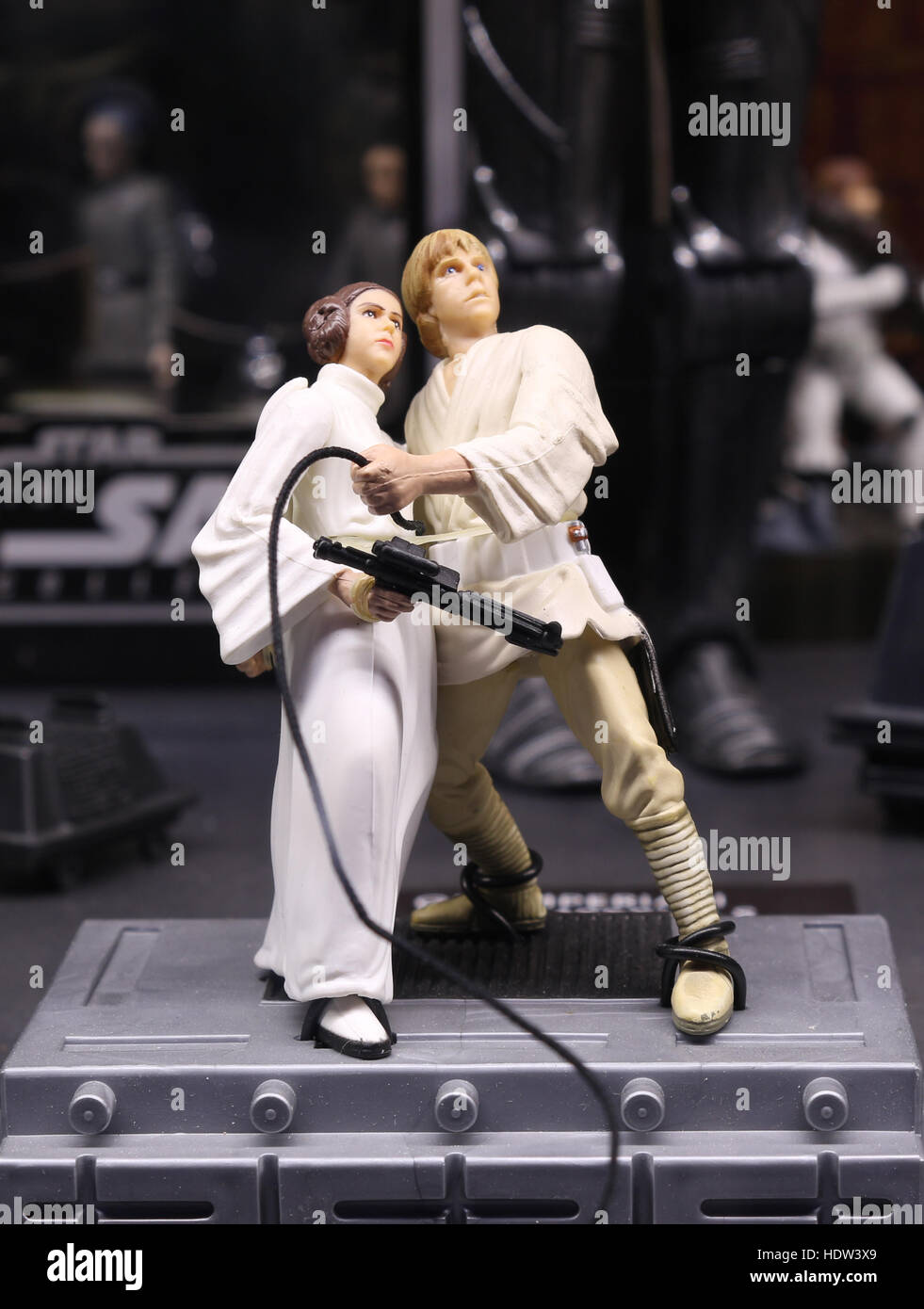 Luke Skywalker et la Princesse Leia Banque D'Images