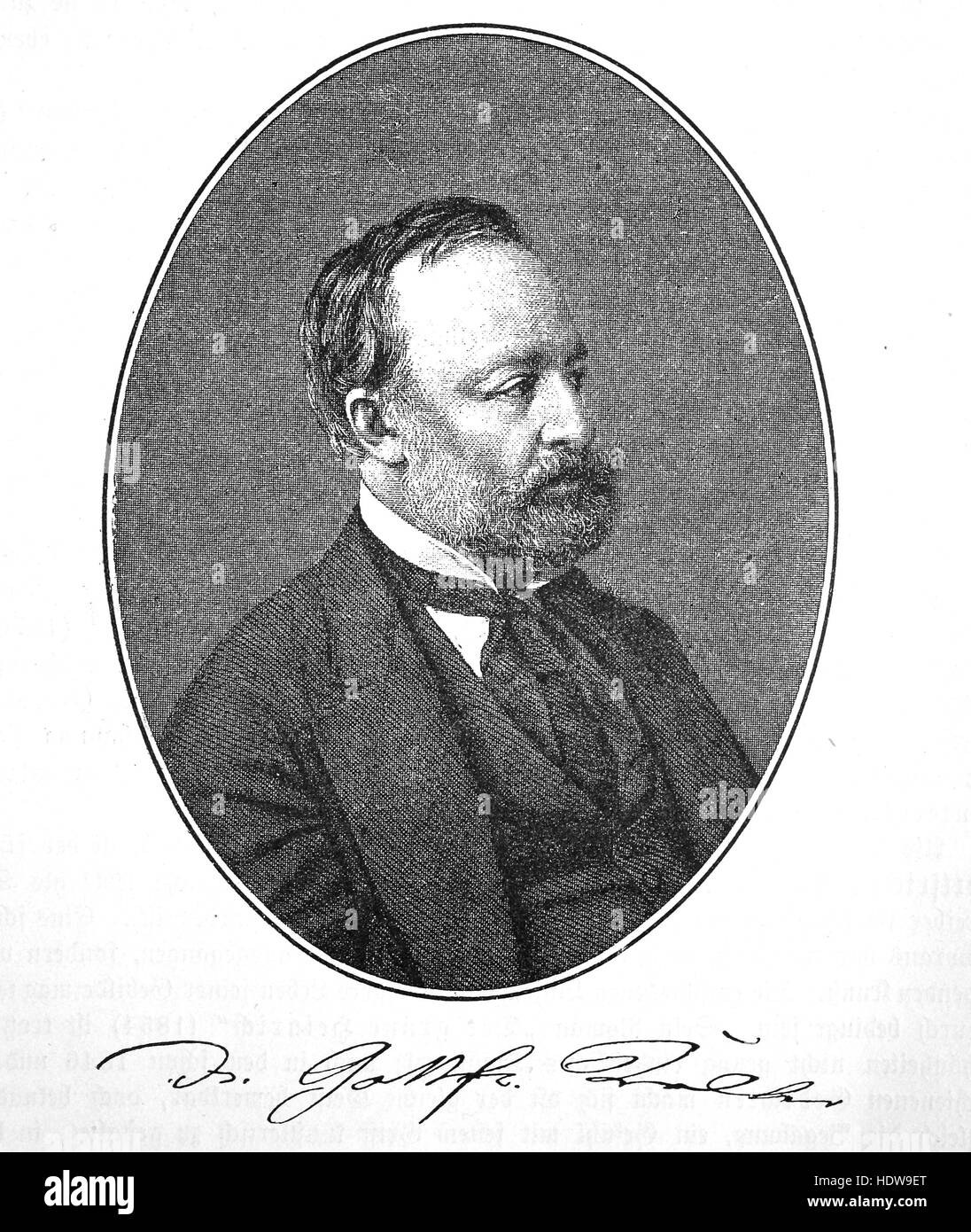 Gottfried Keller, 1819-1890, un poète et écrivain suisse de la littérature allemande, gravure sur bois de l'année 1880 Banque D'Images