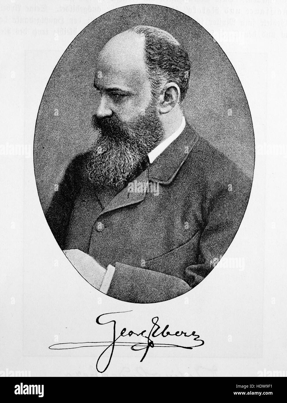 Georg Moritz Ebers, 1837-1898, égyptologue et romancier allemand, gravure sur bois de l'année 1880 Banque D'Images