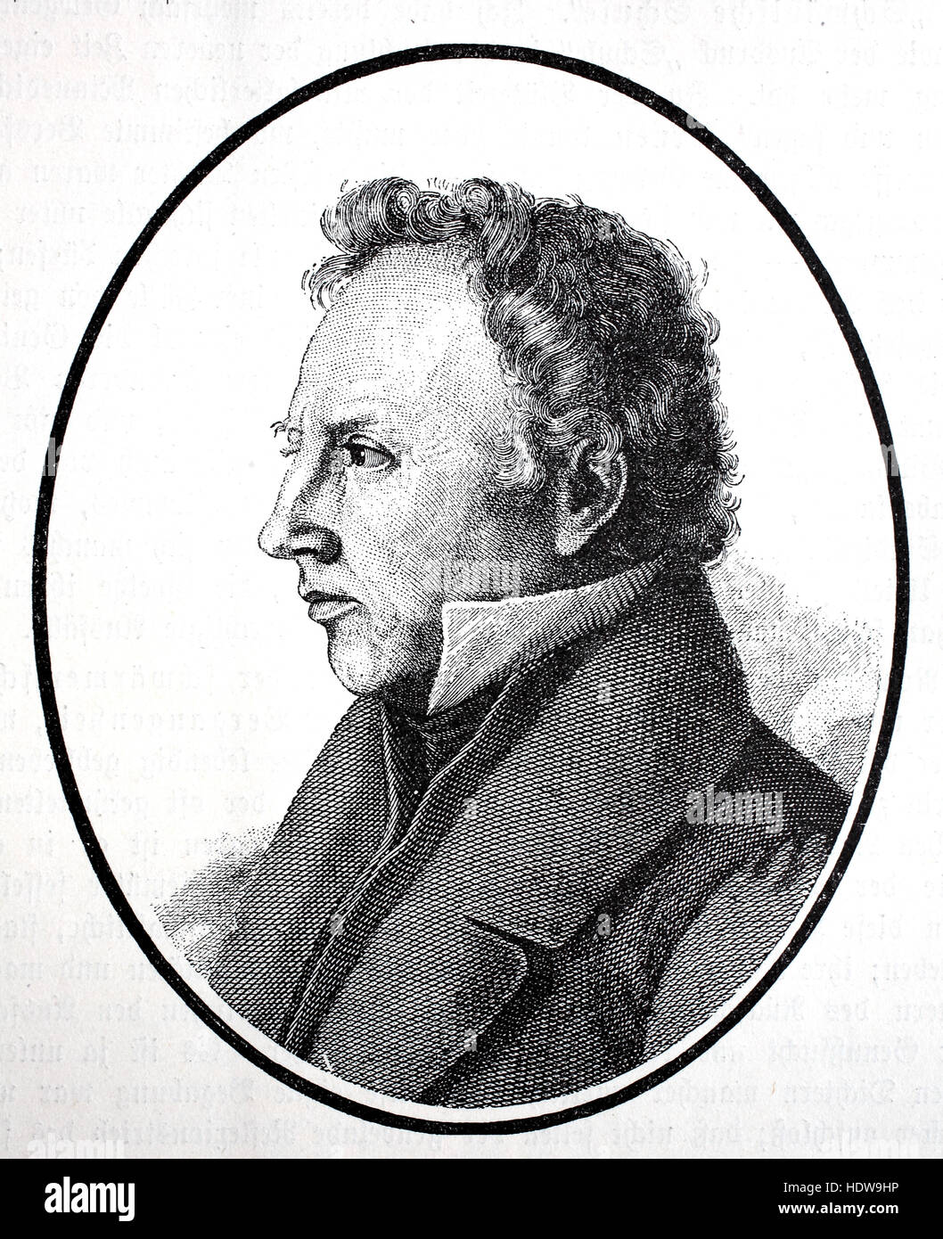 Johann Ludwig Uhland, 1787-1862, un poète allemand, philologue et historien de la gravure sur bois, à partir de l'année 1880 Banque D'Images