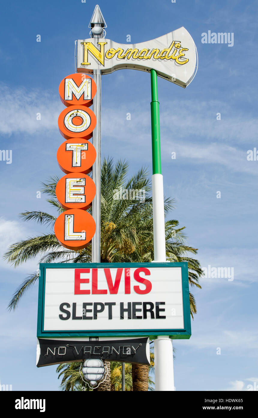 Le Normandie Motel où Elvis a dormi la première fois qu'il a effectuée à Las Vegas, Nevada. Banque D'Images Le Normandie Motel où Elvis a dormi la première fois qu'il a effectuée à Las Vegas, Nevada. Banque D'Images