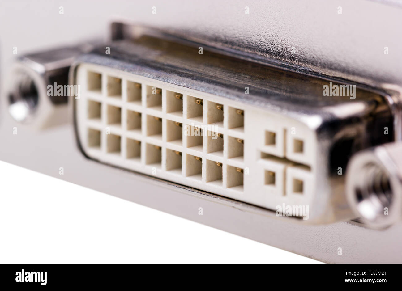 Collection électronique - connecteur DVI isolé sur fond blanc Banque D'Images